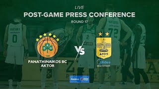 Panathinaikos BC AKTOR – Aris Midea  PostGame Press Conference  Basket League  Round 17 [upl. by Ahsial]