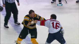 Darcy Hordichuk vs Shawn Thornton Nov 18 2010  NESN feed [upl. by Eeryn]