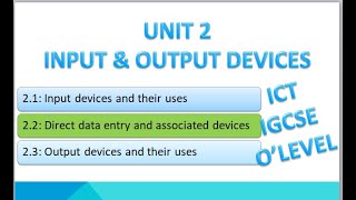 Direct Data Entry Devices  Topic 22  IGCSE ICT [upl. by Monika]