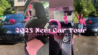 Decorate My New Car With Me  Finisher Car Tour  2023 Hyundai Elantra [upl. by Ahsaenat]