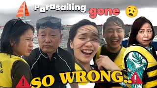 Korean Familys Parasailing in Cebu GONE SO WRONG 😂😭 [upl. by Lemmueu694]