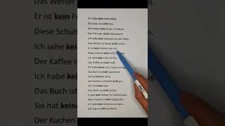 Important German Language Sentences With quotnein and keinquot [upl. by Aliuqahs744]