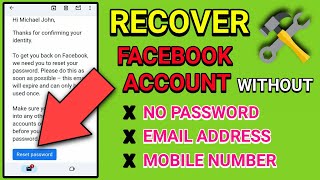 HOW TO RECOVER FACEBOOK PASSWORD WITHOUT EMAIL AND PHONE NUMBER 2024 [upl. by Schlesinger]