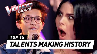 TALENTS MAKING HISTORY on The Voice Kids with their incredible Blind Auditions [upl. by Nosemyaj]