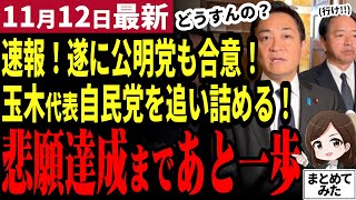 【国民民主党最新】玉木代表「石破さんどうすんの？」ついに公明党も合意させる！残すは石破総理と自民党税調か…不倫報道の裏で着々と交渉成立させていた玉木代表【勝手に論評】 [upl. by Waki]