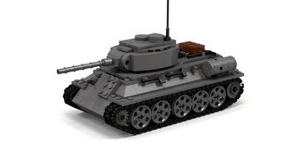 Lego WWII T34 Tank Instructions [upl. by Eylk]