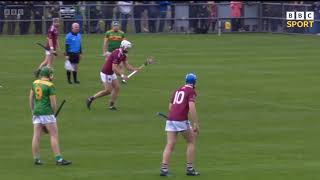 NEIL MCMANUS PENALTY MISS  CUSHENDALL V DUNLOY 2024 ANTRIM CLUB HURLING FINAL [upl. by Whiney]