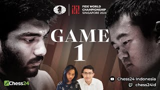 LIVE KEJUARAAN DUNIA CATUR FIDE 2024  GUKESH VS DING  GAME 1 [upl. by Nuhs]