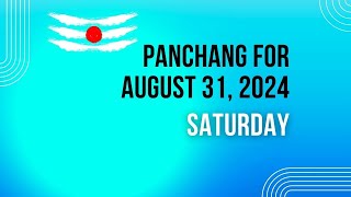 Daily Panchang amp Auspicious Times for August 31 2024  Todays Hindu Calendar amp Shubh Muhurat [upl. by Benedetto295]