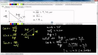 Secondaire 4 SN Québec Trigonométrie trouver les mesure manquante dans le triangle rectangle [upl. by Mittel]