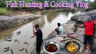 Fishing By Hook नदी मैं Hook 🪝 की सहायता से मछली पकड़ा Fresh Fish Curry Recipe saurabhroyvlogs [upl. by Artima]