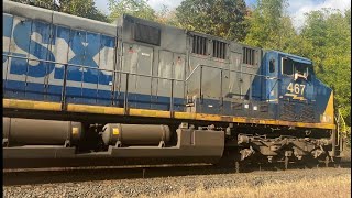 Reuploaded due to YouTube issues CSX M426 slowly starts up at CP57 with YN2 467 leading [upl. by Aicnorev]