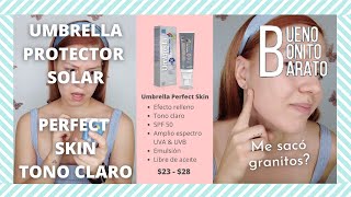 🚫☀️PROTECTOR SOLAR UMBRELLA PERFECT SKIN  RESEÑA COMPLETA ME SACÓ GRANITOS 🫤 Gina Cevallos [upl. by Brianne307]