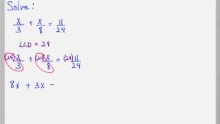 Solving linear equations with fractions introductory algebra [upl. by Okoyk]