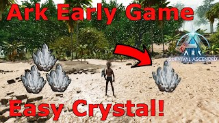 Ark Survival Ascended Crystal Location Island Ark Easy Crystal Early Game ASA Island Easy Crystal [upl. by Lisan]