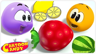 Learn And Play with Colorful Fruits  WonderBalls  Cartoons For Children  Cartoon Candy [upl. by Halimeda]