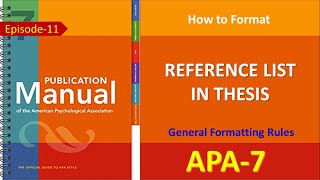 How to format Reference of Thesis in APA 7 [upl. by Good]