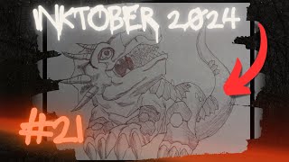 INKTOBER 2024 day 21 RHINOCEROS  DIA 21 RINOCERONTE [upl. by Elamef854]