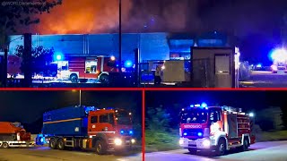 ZAPREŠIĆ WAREHOUSE FIRE Intervention of Croatian Firefighters Police and Civil Protection [upl. by Kado815]