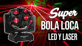 Cabeza Móvil Bola Loca 18x12W RGBW LED y Láser Luces para Discoteca [upl. by Anika]