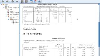 Univariate Post Hoc Analysis In SPSS [upl. by Kerwon]