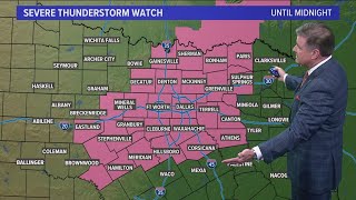 DFW Weather  Severe thunderstorm watch still in effect what to expect overnight [upl. by Ebaj]