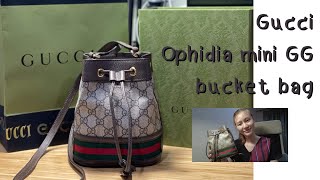 Unbox รีวิวกระเป๋า Gucci Ophidia mini GG bucket bag [upl. by Anilys207]