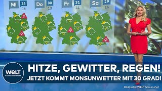 WETTER In ganz Deutschland herrscht „Hochsommerwetter“ Es wird schwülheiß mit heftigen Gewittern [upl. by Kristianson]