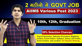 AIIMS Various Group B amp C Post Recruitment 2023  LDCMTSJunior AssistantUDCOffice Attendant [upl. by Olnton237]