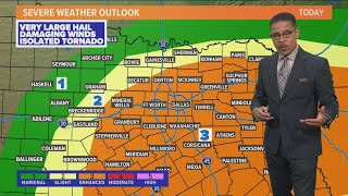 DFW Weather Temperatures and chance of severe weather [upl. by Bonns]