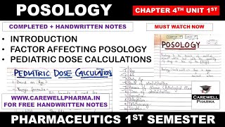 Posology in Pharmaceutics  Factor Affecting  Pediatric Dose calculation  Ch 4 U 1  Pharmaceutics [upl. by Eiramaneet]