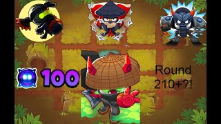 How far can a degree 100 Ascended Shadow solo Ninja Paragon  BTD6 [upl. by Salohci]