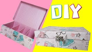 DIY ORGANIZADOR Feito de caixa de sapato  Viviane Magalhães [upl. by Novad]