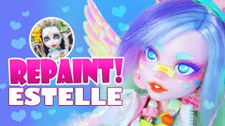 Repaint Estelle the Pastel Rainbow Art Doll  H ALI Crafts Collaboration [upl. by Heindrick]