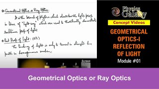 Class 12 Physics  Reflection of Light  1 Geometrical Optics or Ray Optics  For JEE amp NEET [upl. by Kalindi505]