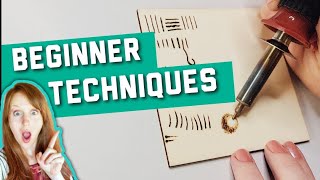 Wood Burning Techniques for Beginners 4 Basic Pyrography Techniques  Bonus [upl. by Nnahtur]