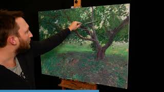 Oil Painting Timelapse  Tree Dappled Light [upl. by Dercy]