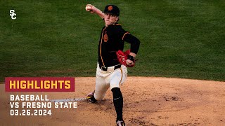 Baseball  USC 10 Fresno State 1 Highlights 32624 [upl. by Eddra]