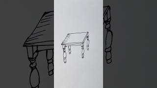 Simple How To Draw Dining Table Drawing for Kids videoartshortsytviralcreativeeasydiycraft [upl. by Wearing]