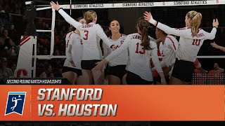 Stanford vs Houston 2023 NCAA volleyball second round highlights [upl. by Aceber]