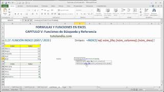 517 Función Indice Forma Referencia Fórmulas y Funciones en Excel [upl. by Schlessel594]