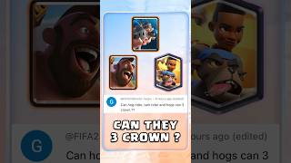 Can Hog Rider Royal Hogs and Ram Rider 3 Crown  clashroyale [upl. by Fayth]