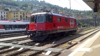 Bahnverkehr in Bellinzona Gotthard  Treni alla stazione di Bellinzona  trenes en Bellinzona [upl. by Etnaled606]