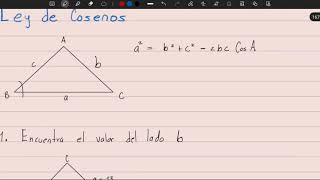 Ley del Coseno  Ejemplo 1  Encontrar un lado [upl. by Aicemat]