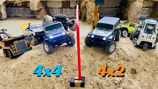 RC JEEP MUD Off Road Test 4x2 vs 4x4 winch one better in offroading Rc cars [upl. by Heid]