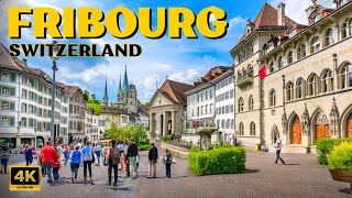 Spring in Fribourg Switzerland 🇨🇭 Walking Tour 4K [upl. by Fowkes]