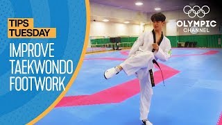 How to improve footwork in Taekwondo  Olympians Tips [upl. by Simonetta109]