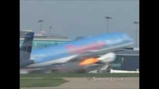 Bird Strike Boeing 757 Manchester Airport with live ATC com [upl. by Boehmer]