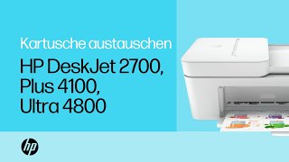 Ersetzen der Druckerpatronen  HP DeskJet 2700 und DeskJet Plus 4100 Druckerserien  HP Support [upl. by Tarrance]