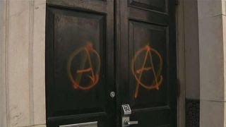 Antifa attacks GOP headquarters in NYC [upl. by Uchida]